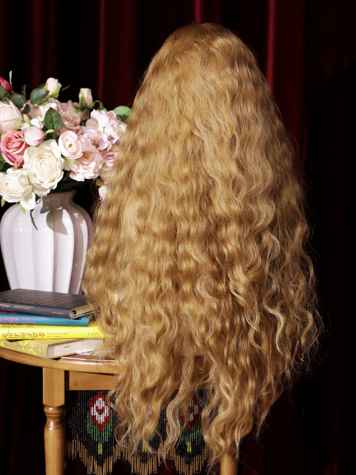 Mabuxi~Princess Diary~Golden Brown Lolita Wig Sheep Curls Long Romantic Wig 40476:670196