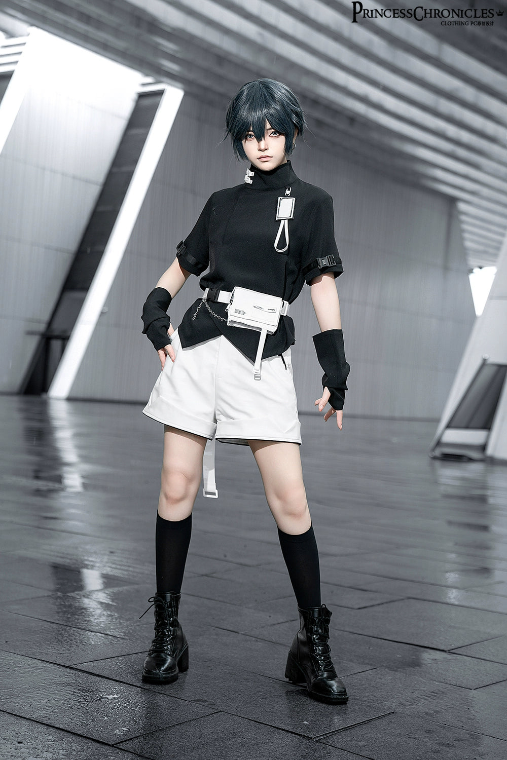 Princess Chronicles - White Cat - Futuristic Style Cool Lolita Pants Suit With Cat Ear Coat 39562:628440