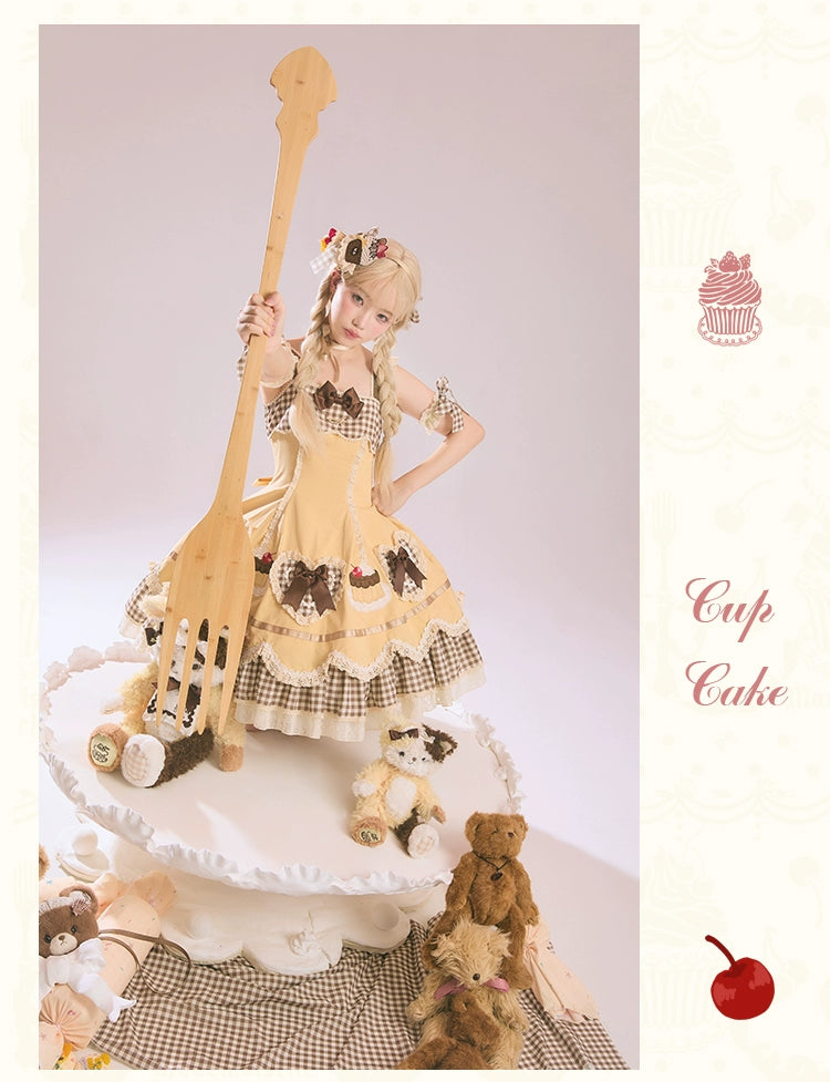 Mademoiselle Pearl~Cup Cake~Sweet Lolita OP Dress Kawaii Lolita JSK SK   