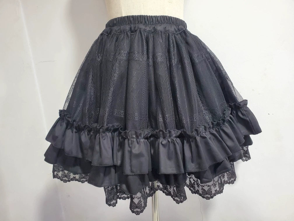WangYan&Summer - Sweet Lolita Underskirt, Cotton Lining Black 17.7" (45 cm)