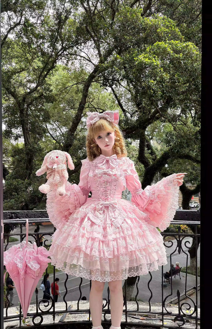 Sugar Girl~Love Overture~Sweet Lolita JSK Suit Tiered Ruffles Dress