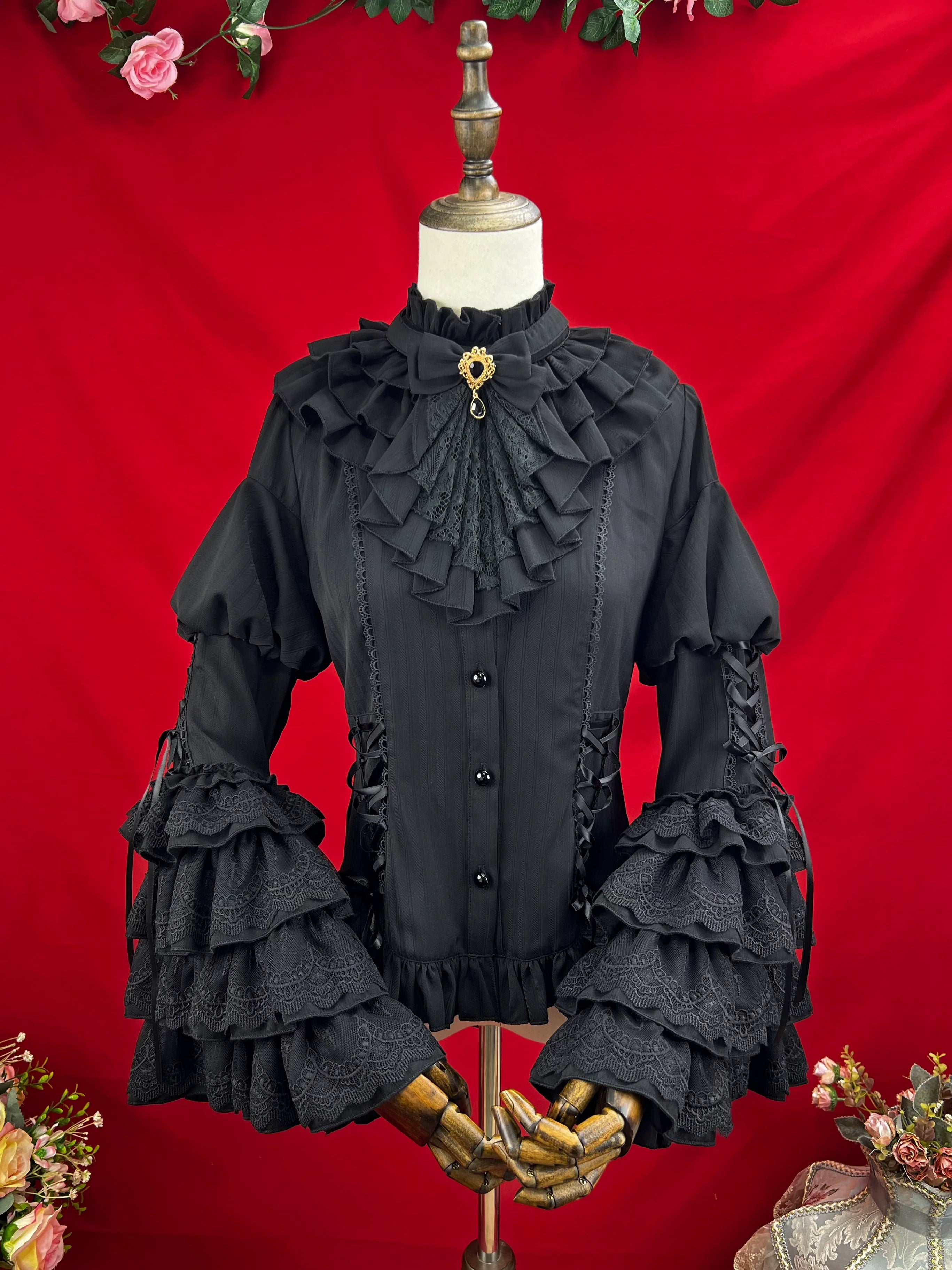 Good and Evil Angel - Gothic Lolita SK, Retro Princess Sleeve Blouse