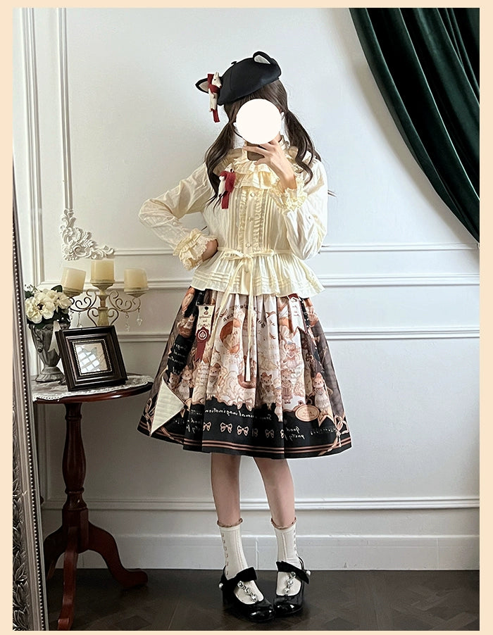 Alice Girl~Fox Band~Sweet Lolita Skirt Picture Book Style Dress