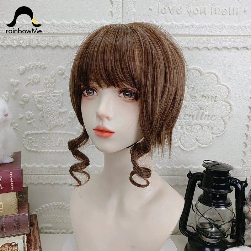 RainbowMe~Kawaii Lolita Curly Short Wig brown  