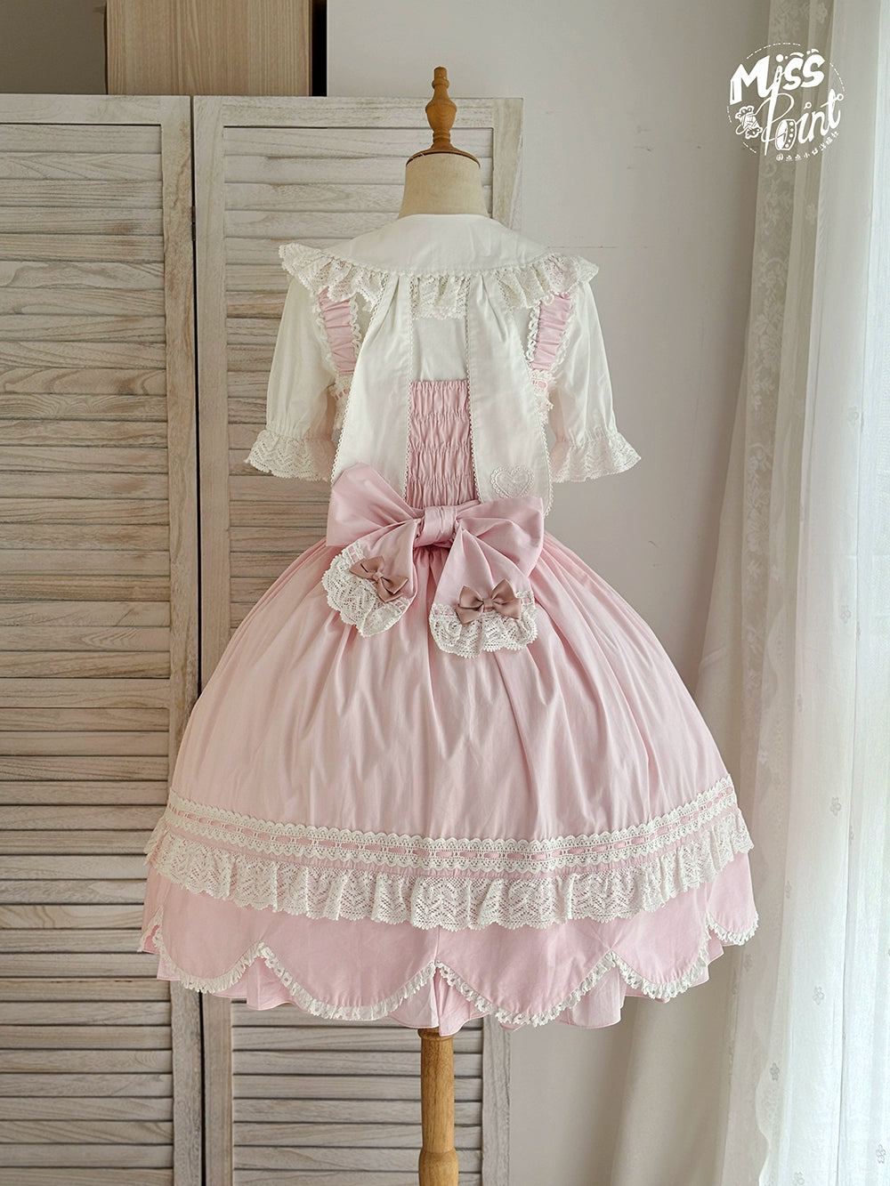 Vintage Petal Rabbit - Cotton Old School Lolita JSK Dress With Petal-Shaped Hem 43136:769644