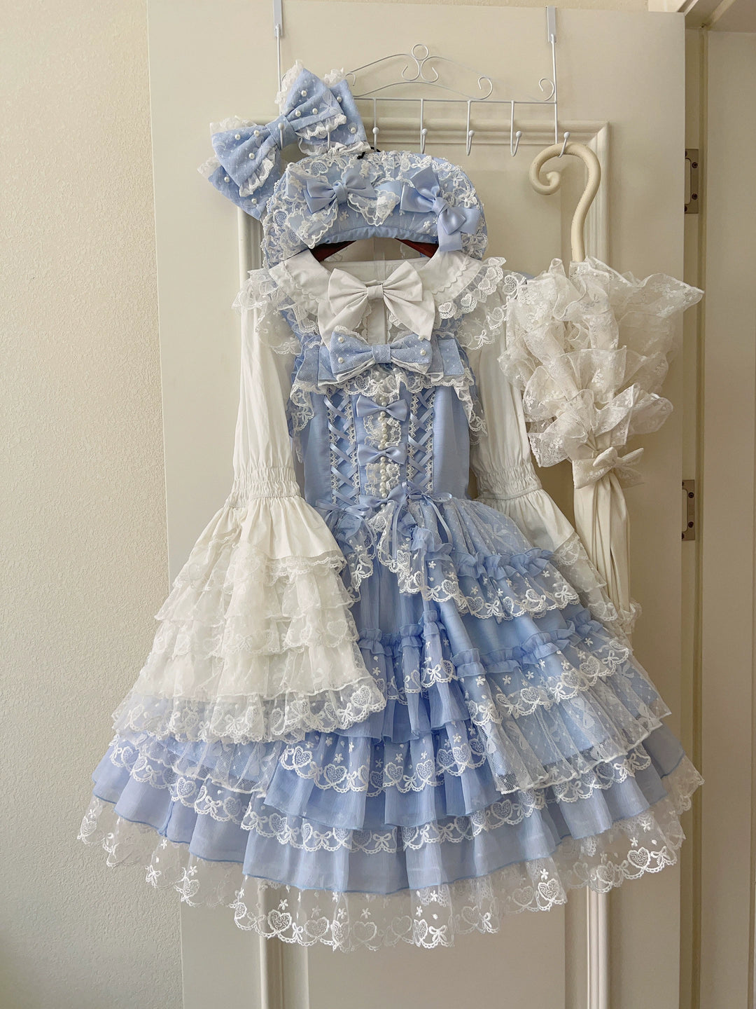 Sugar Girl~Love Overture~Sweet Lolita JSK Suit Tiered Ruffles Dress 40624:685344