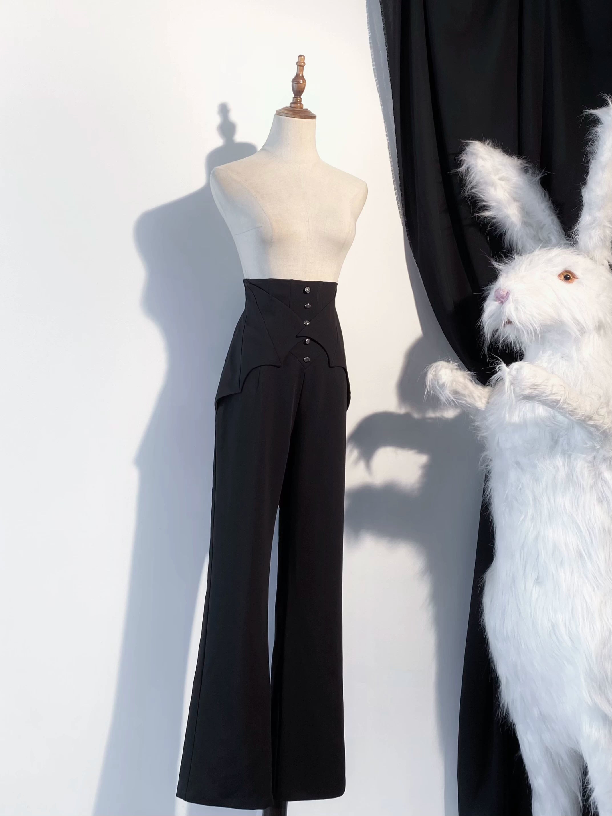 Earl of Drooping Wings - Ouji Lolita Flared Pants, Batwing Decoration 44550:812587