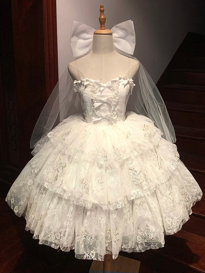 Fishing Boss~Elegant Flower Wedding Lolita Dress XS as you wish short 