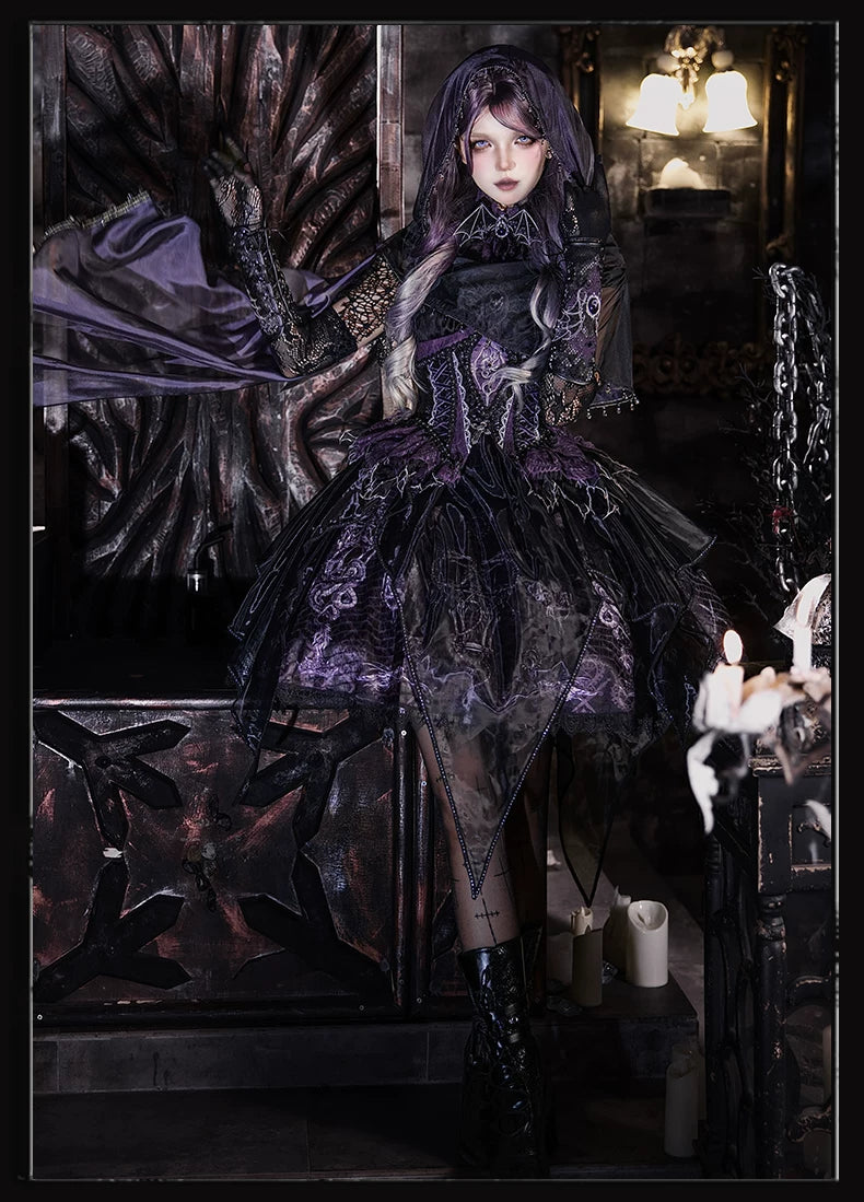 Bone Dragon - Gothic Lolita Corset JSK Dress Set with Embroidery (2XL L M S XL XS / Pre-order) 45654:856889