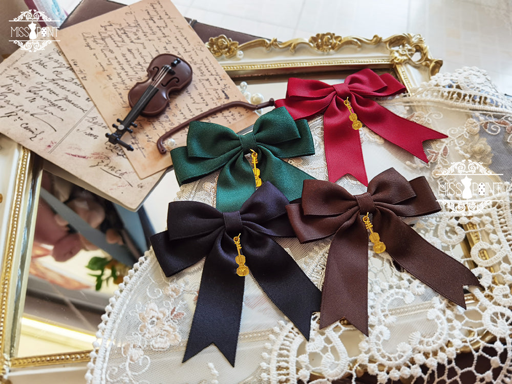 Miss Point - Golden Movement - Lolita Accessory Brooch Bow Tie KC Red Butterfly Bow Brooch