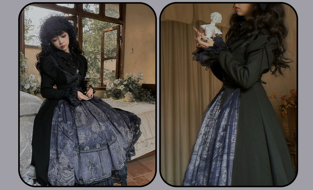 Susin Lolita~Star Disk~Gothic Lolita Dress Elegant OP Dress and Coat