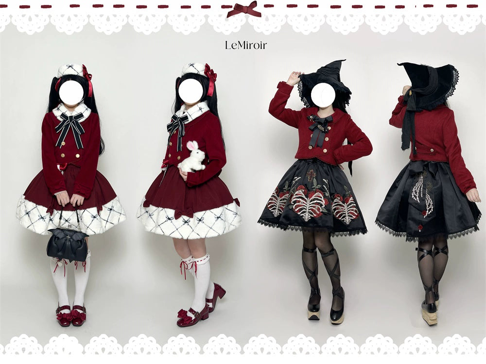 LeMiroir~Winter Solstice Coat~Sweet Lolita Woolen Coat Embroidery Skirt Short Outwear 40360:657050