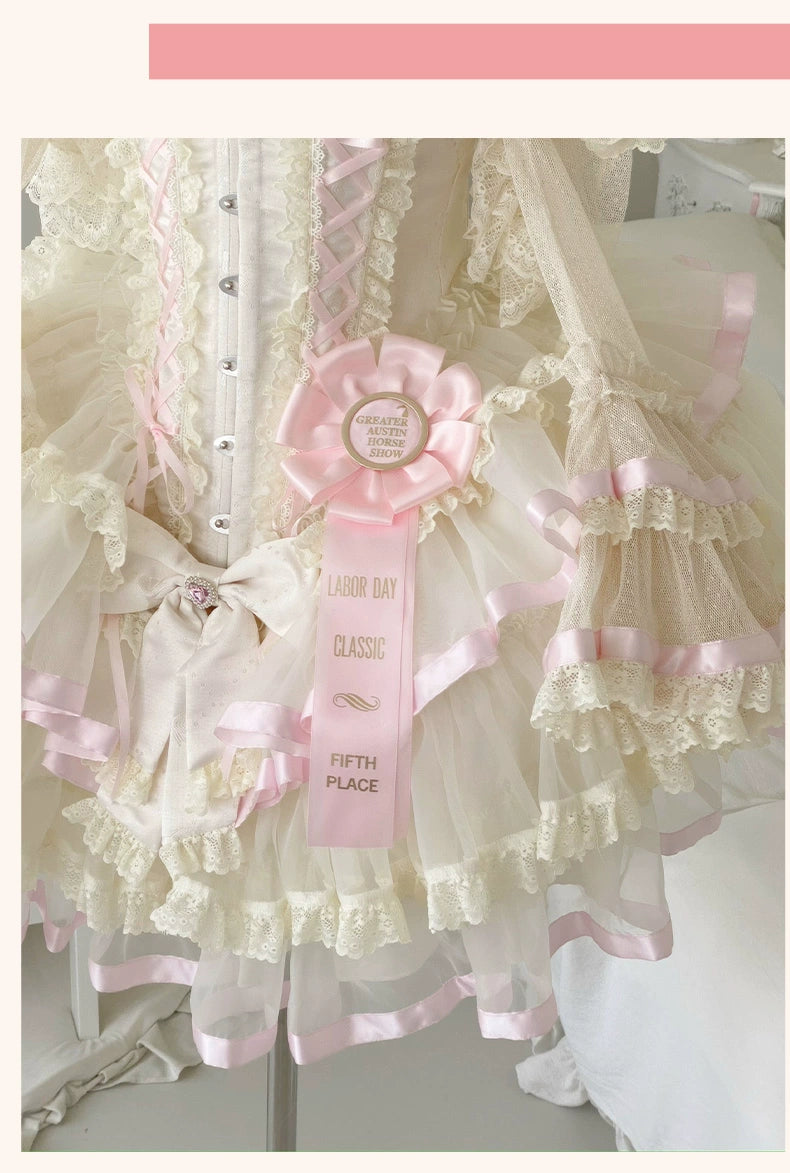 Diamond Honey~Sweet Dream Ribbon~Sweet Lolita Dress Ballet Ribbon Romantic Dress Set   