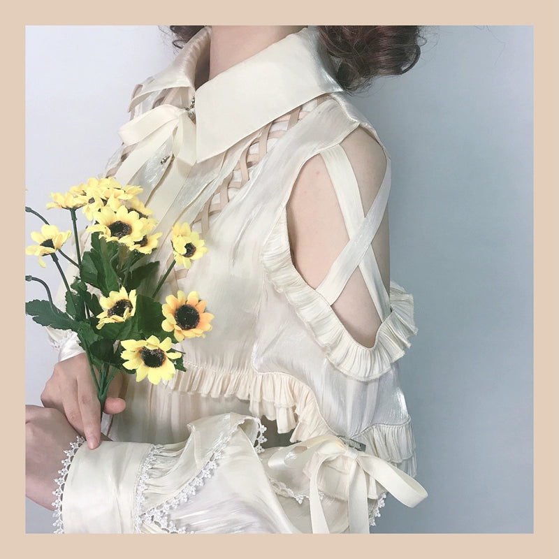 (BFM)OCELOT~Lolita Blouse Yuelong Poem Long Sleeve Inner Shirt   