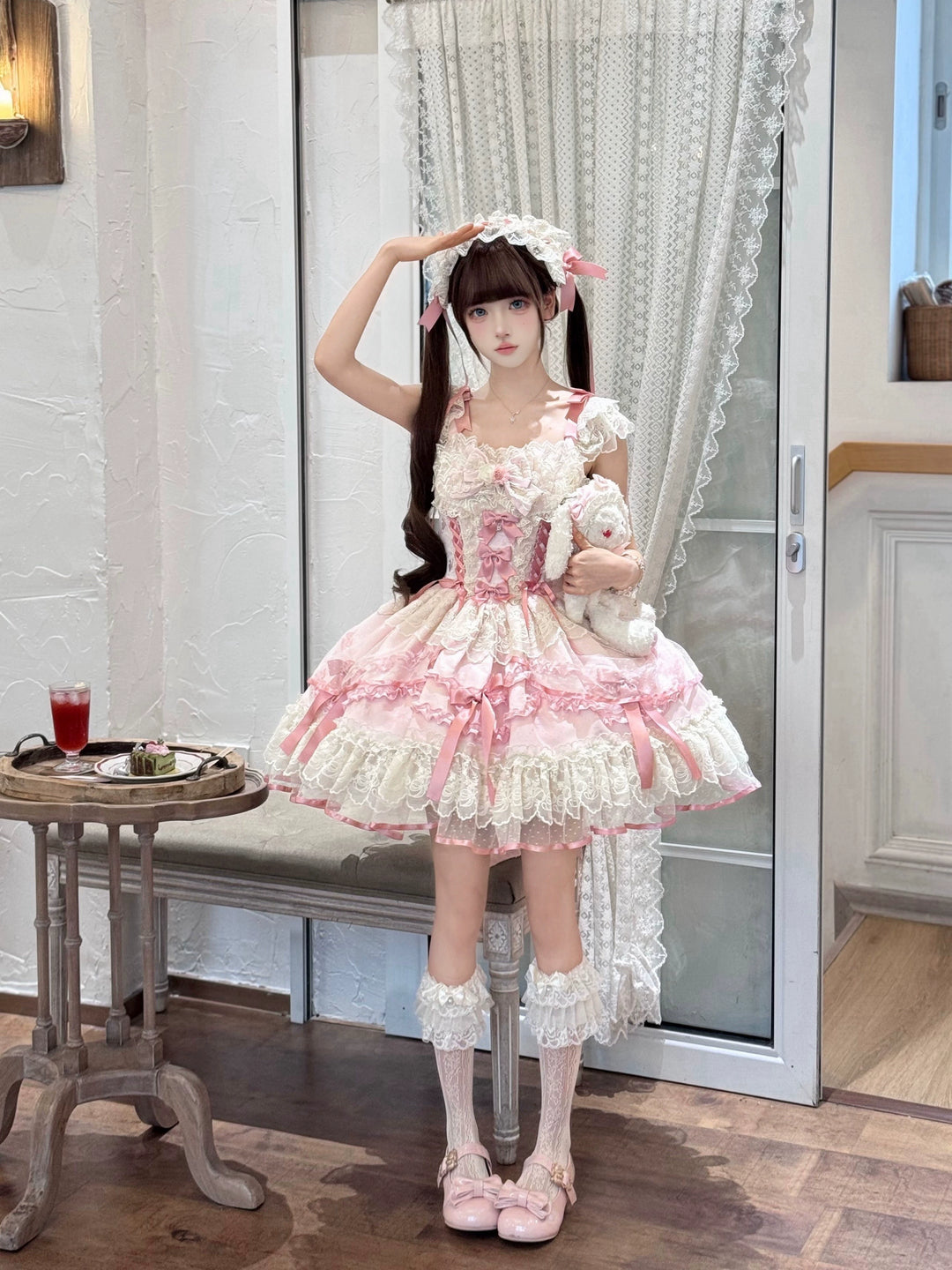 Sugar Girl~Dreamy Butterfly~Ballet-style Sweet Lolita JSK Dress With Large Bow Trailing 43046:763382