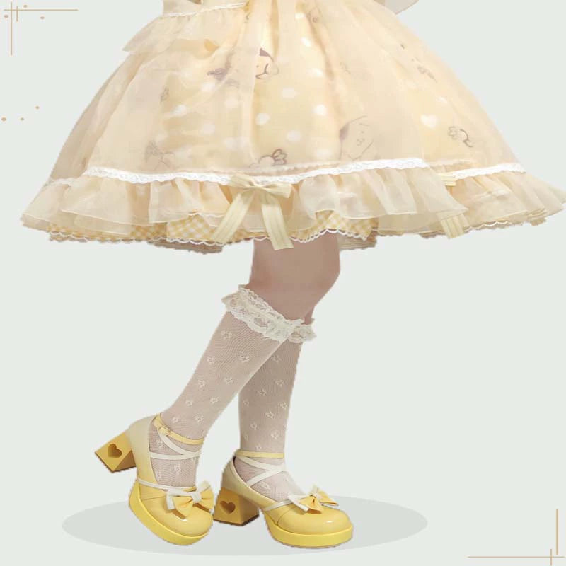 A Can of Cocoa~Heart Function~Sweet Lolita Shoes Gradient Color High Heels   