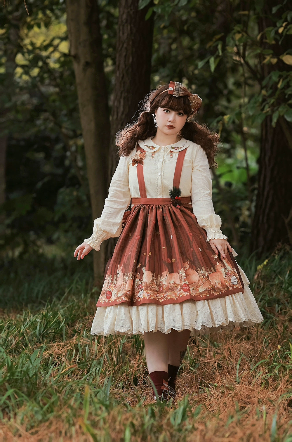 (BFM)Miss Point~Customized Lolita Skirt Embroidery Lace Cotton Lolita Skirt 31828:370824