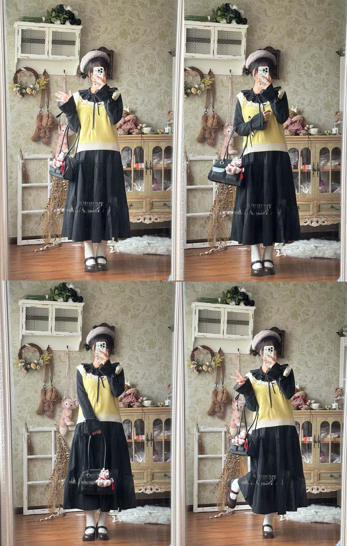 Himawari - Sweet Lolita Long Sleeve Blouse, Tiered Ruffle Collar 45973:869749