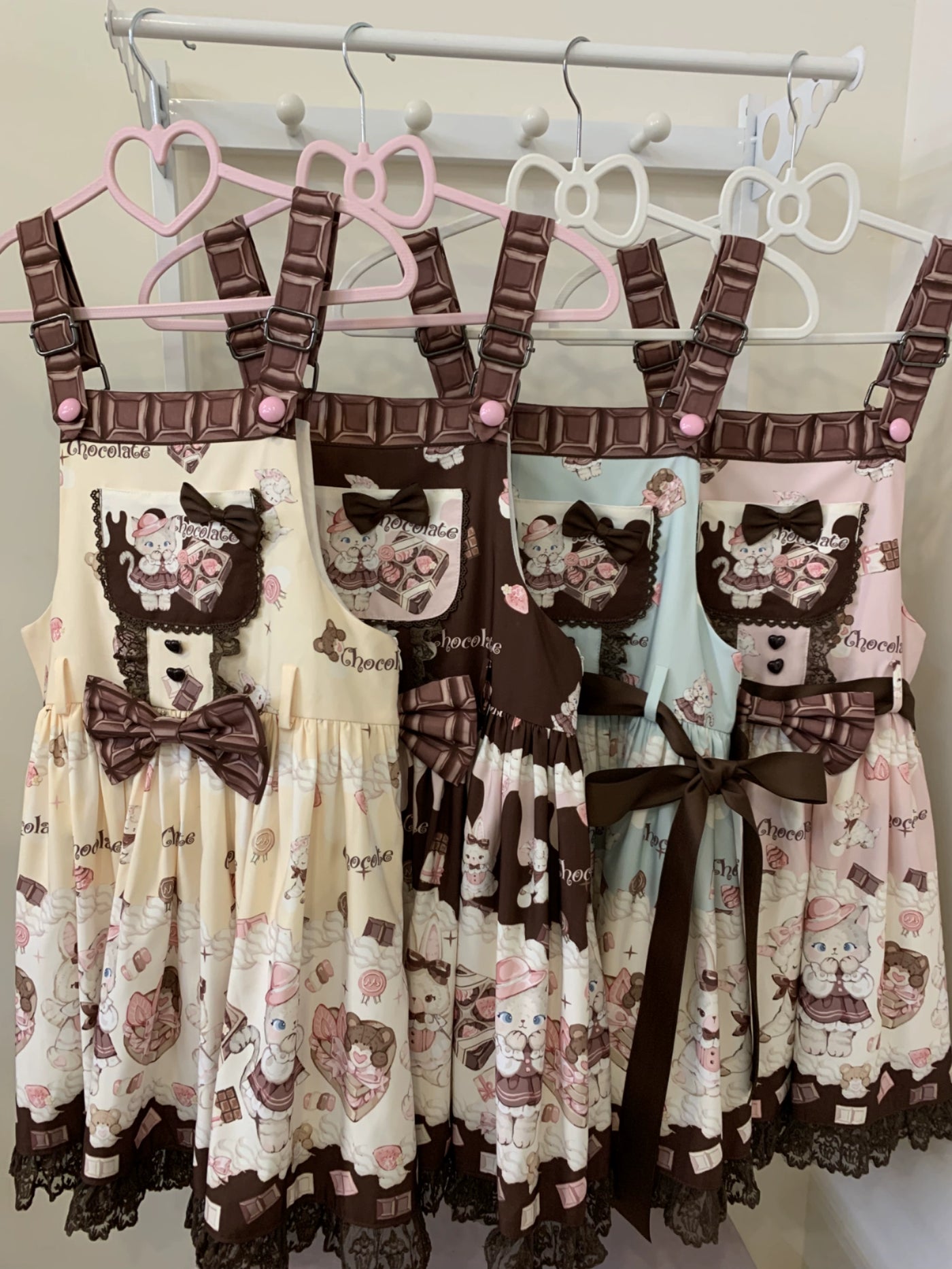 (BFM)TwilightCrush~Heartbeat Miao Qiao~Kawaii Lolita Salopette Summer Cat Print Dress   