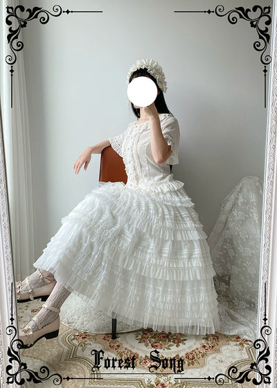 Forest Song~Daily Lolita Petticoat Lace Long Petticoat   