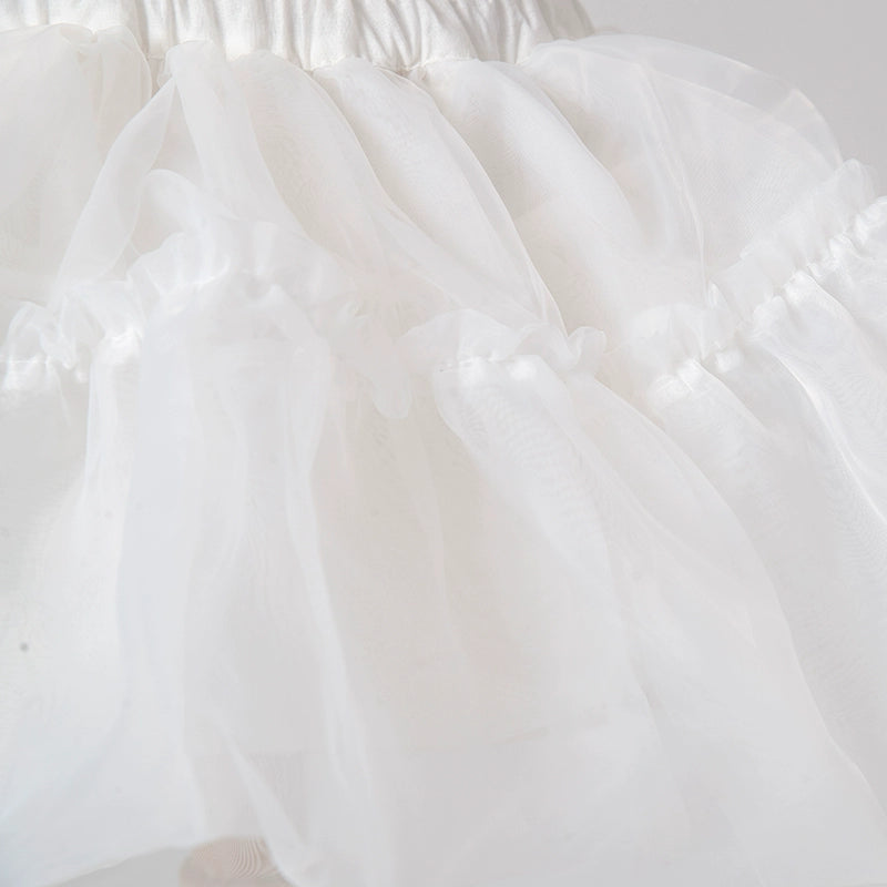 Manyiluo~Daily Lolita Petticoat White Soft Yarn Violent Pannier   