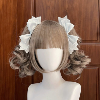 BeiBei Handmade~Kawaii Lolita Hair Clip Bow JK Side Clips Aqua blue  