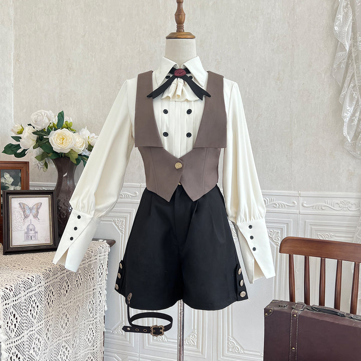 Designer's Gift~Narrative Poem~Ouji Lolita Shorts Suit with Shirt Cape and Vest