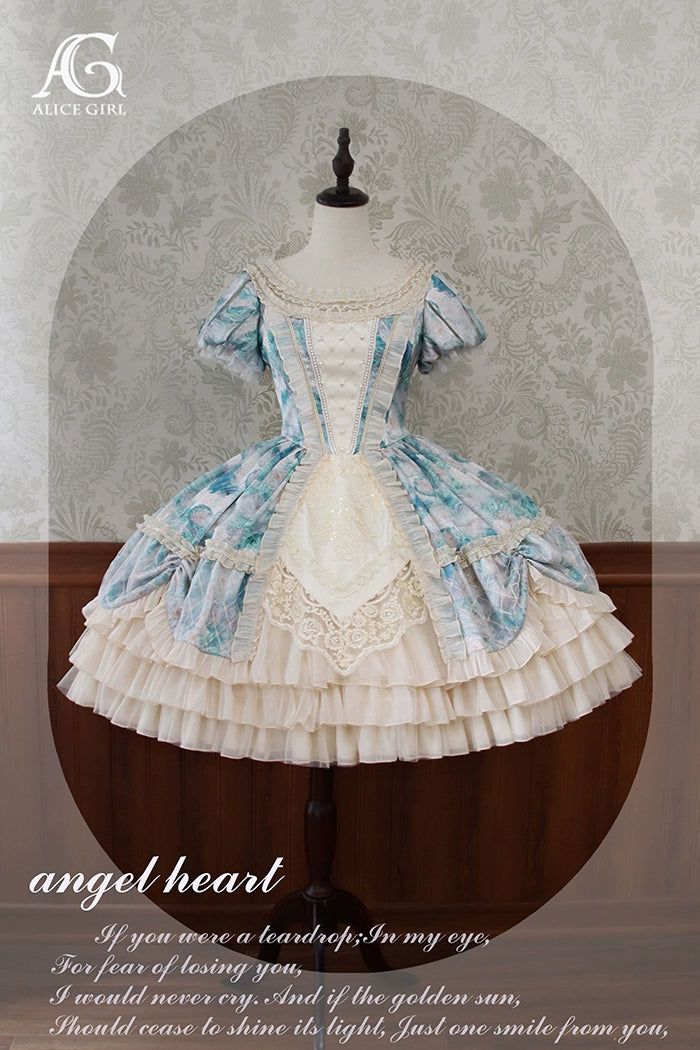 Alice Girl - Angel Heart - Sweet Lolita OP Dress, Tiered Ruffles (L M S XL XS) 43630:781625