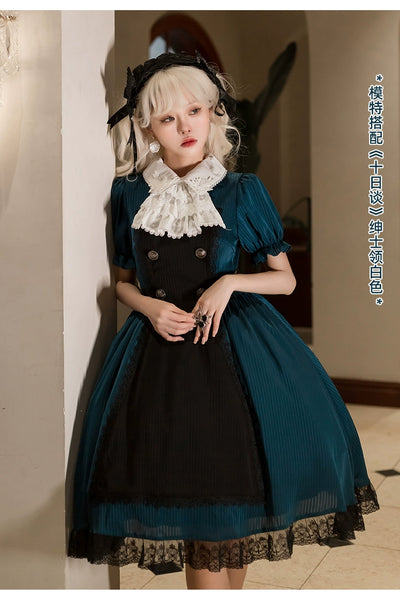 (BFM)With Puji~Fantasy Butler Gothic Lolita Dress Dark Green OP   