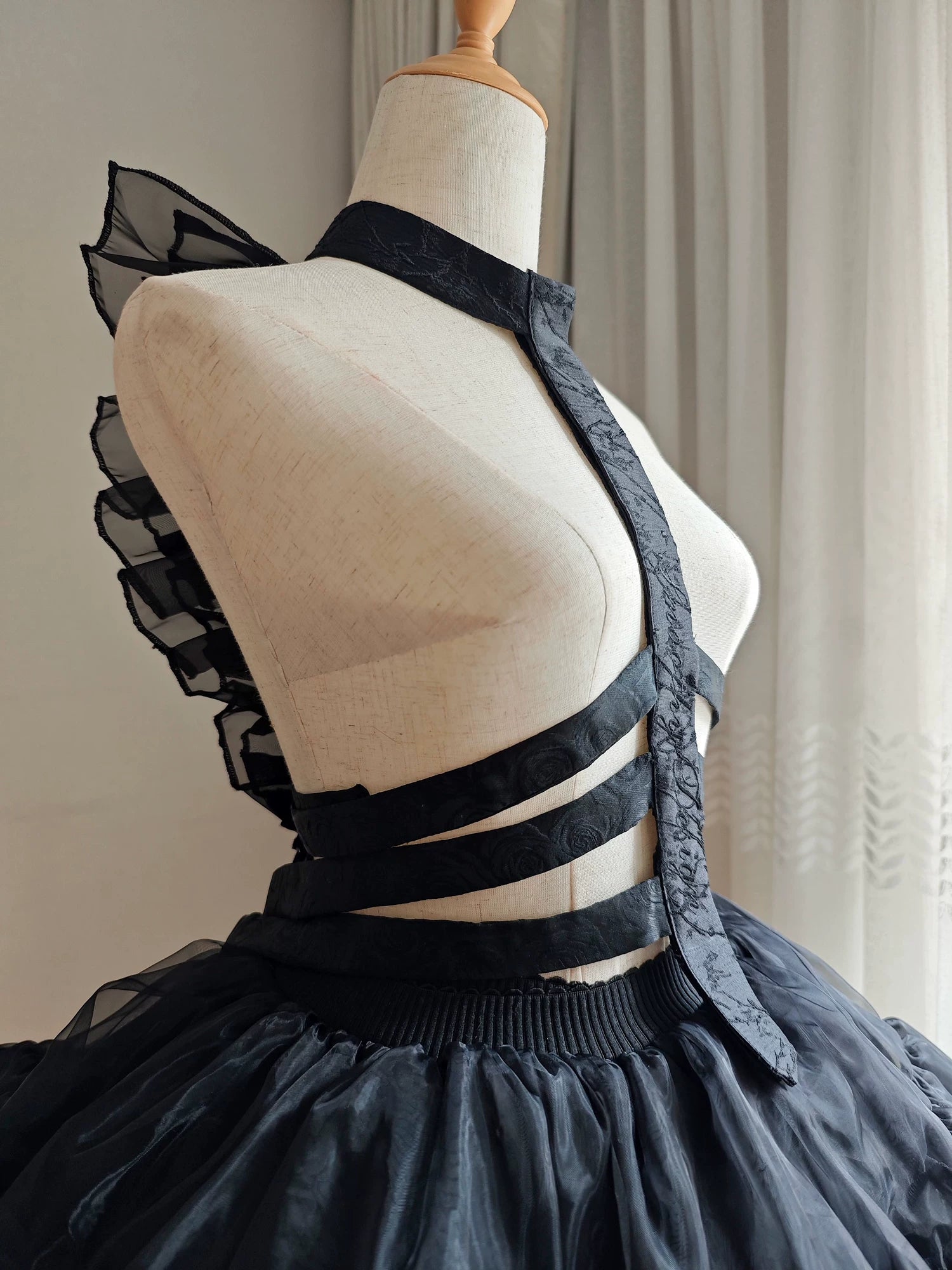 Jormungand - Snake Skeleton Inspired Back Accessory, Detachable Bows