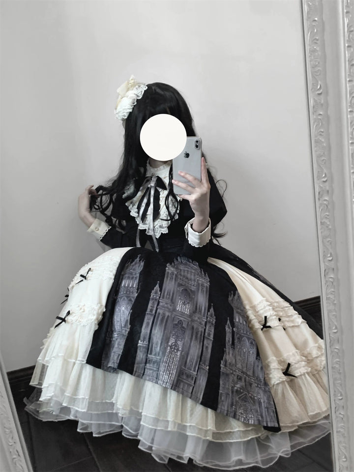 Letters from Unknown Star~Church Bell~Elegant Lolita OP Dress Long Sleeve Spring Autumn   