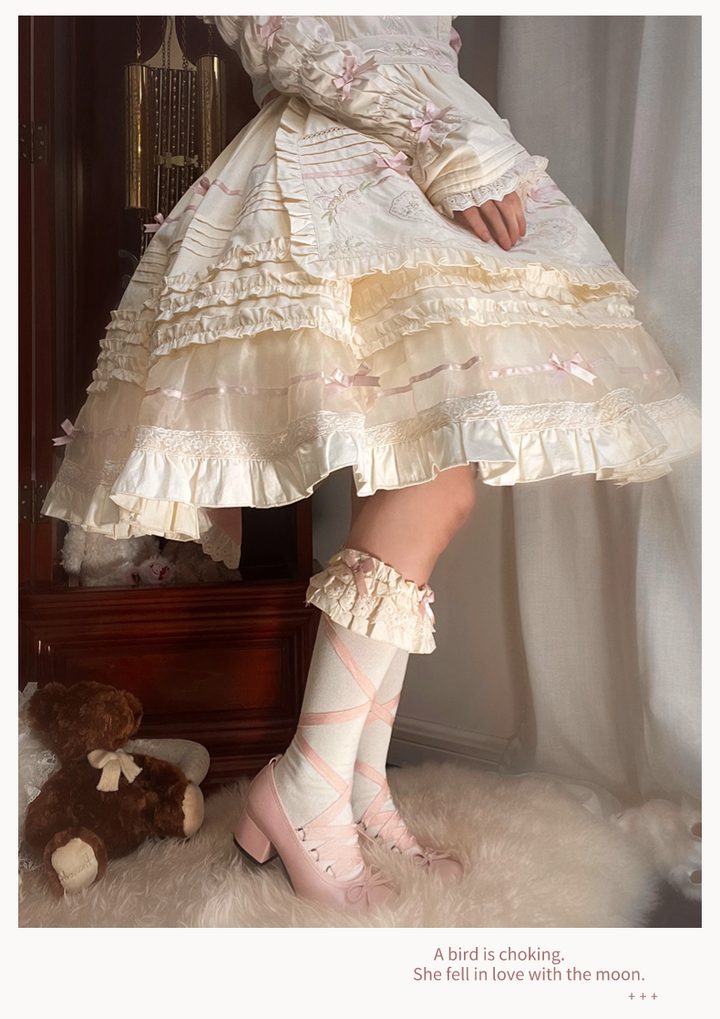 The Seventh Doll~Hazy Afternoon~Vintage Lolita OP Dress Embroidered Apron   