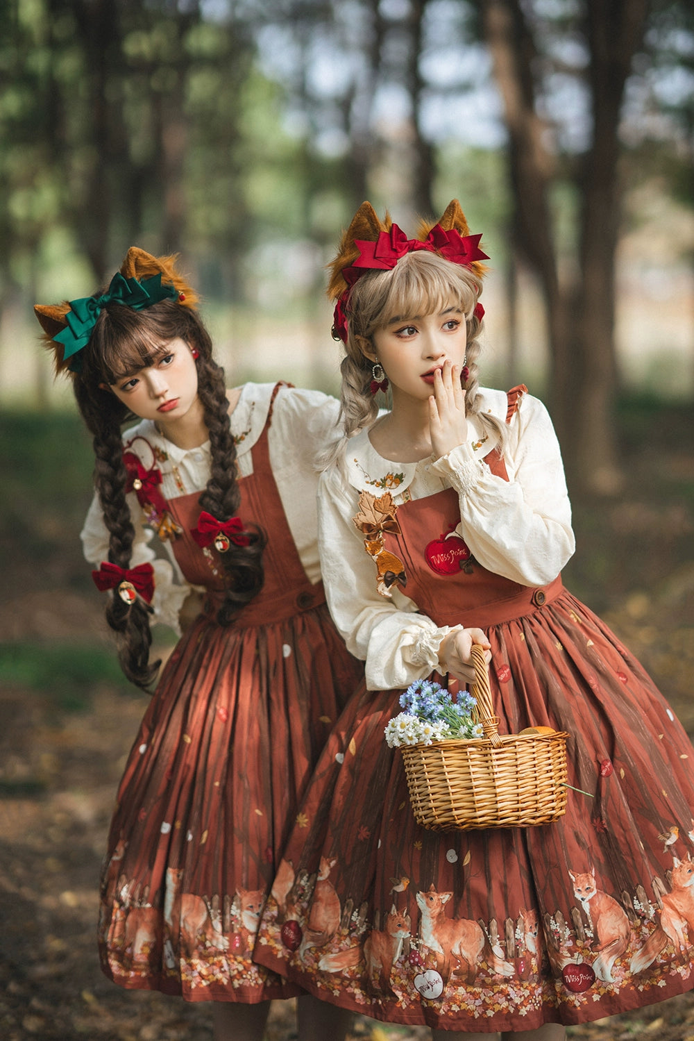 Miss Point - Fat Fox in the Forest - Elegant Lolita Skirt Detachable Chest Guard SK