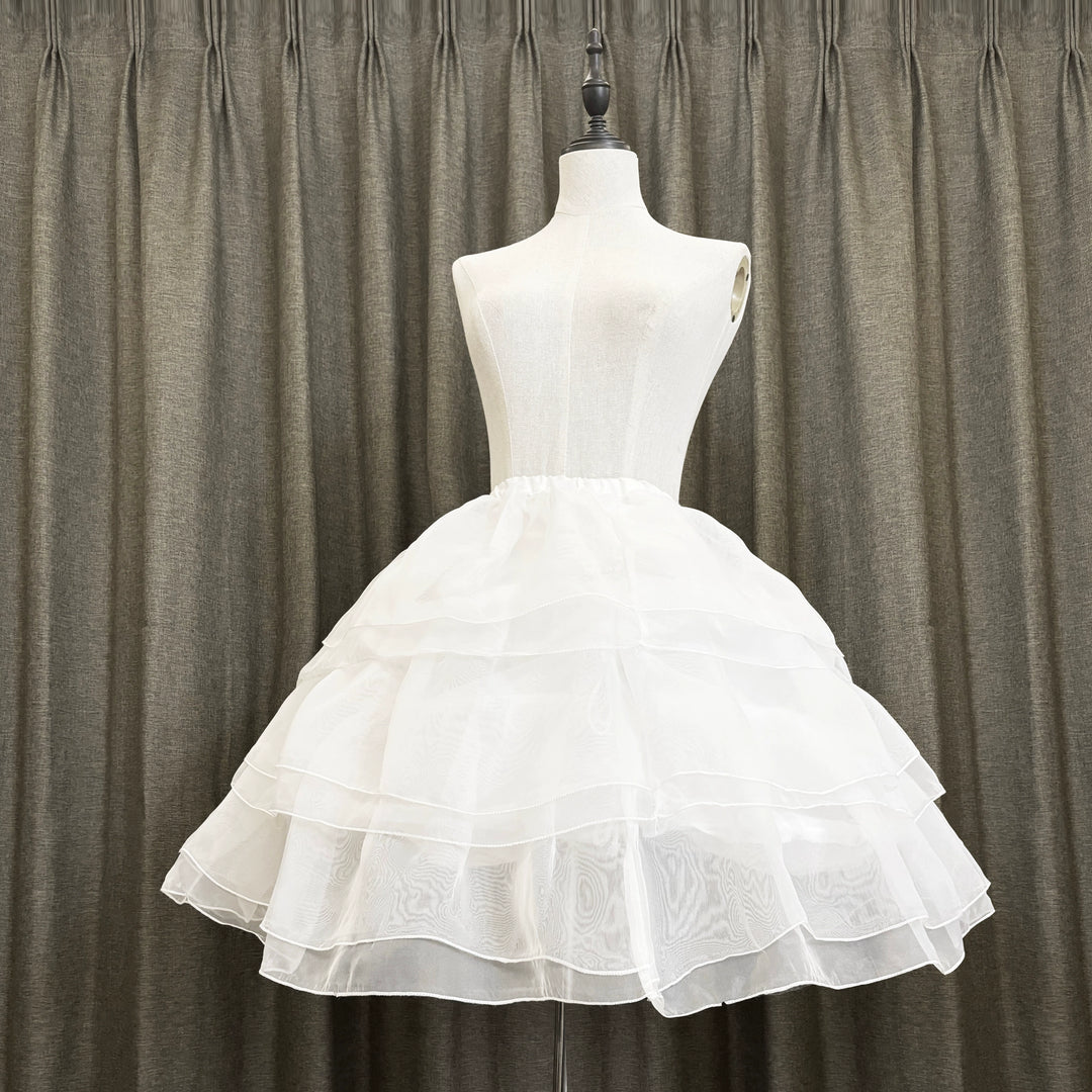 Caged Bird Hotel~Caged Bird~Lolita Petticoat White Plus Size Triple Layer Fishbone Petticoat Skirt L (80~130cm)  
