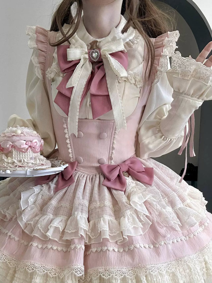 Sakurahime~Cupid Overture~Sweet Pink Lolita Jumper Dress Bust-Supporting JSK