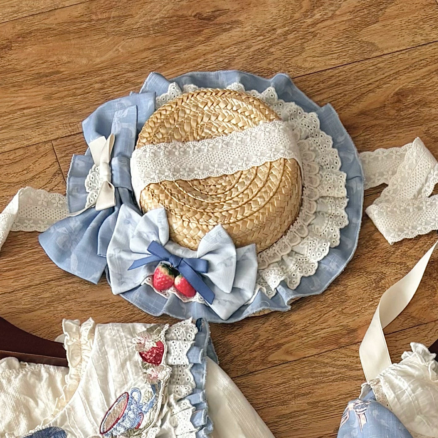 Honey Machine - Sweetheart Rabbit Berry - Country Lolita JSK & OP Dress Suit 44133:796189