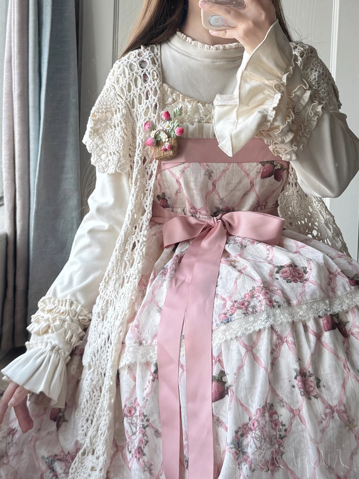 Fruit Tart - Autumn Sweet Lolita Long Sleeve Blouse, Ruffle Detail 45972:869997