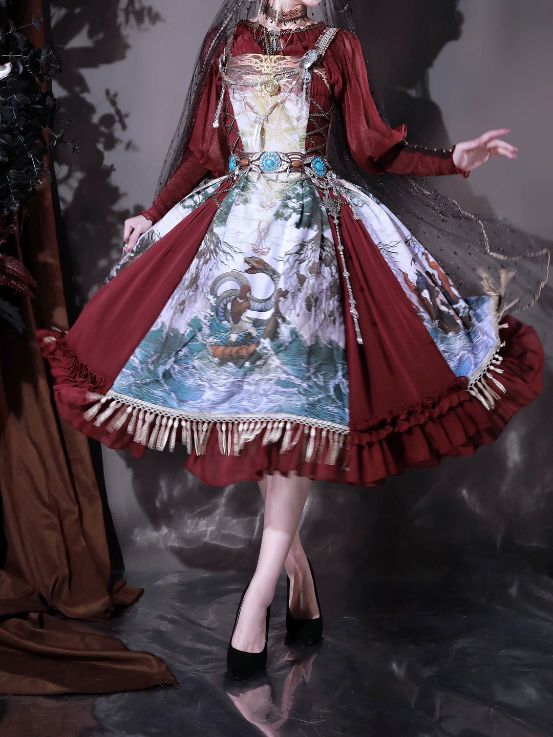 (BFM)FunCcino~Ragnarok~Nordic Style Loki Lolita JSK SK Dress 33160:406604