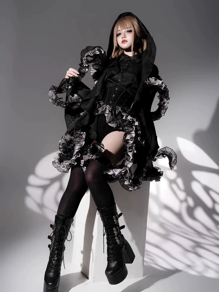 Camouflage Humanoid~Enigmatic Engulf~Ouji Lolita Shirt Tentacle-like Petticoat and Matching Blouse