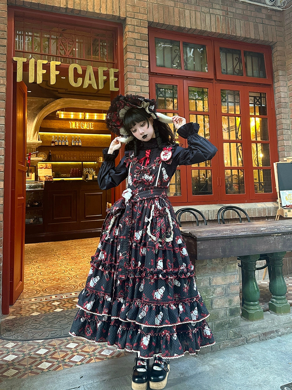 Miss Point - Forest Berry Bunny - Sweet Lolita JSK Elegant Bunny Print Dress 41972:720942
