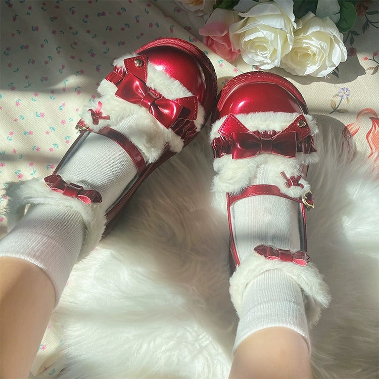 Fairy Godmother~Winter Girly Lolita Shoes Lolita Ankle Strap Shoes   