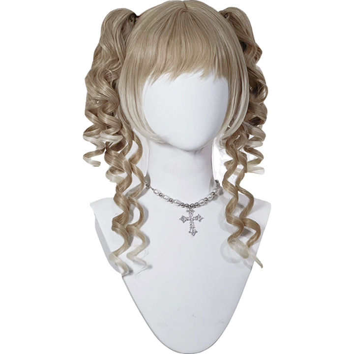 Pippi Palace~Retro Lolita Wig Double Ponytail Sweet Lolita Curl Wig