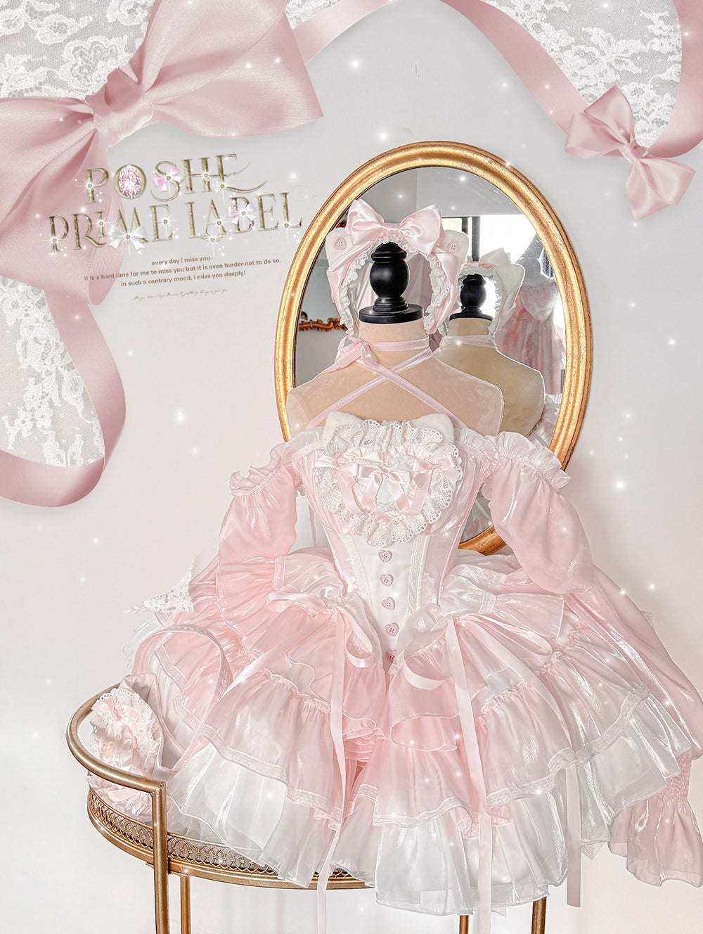 POSHEPOSE~Jewel Box · Button Cat Dream~Gorgeous Princess Lolita Dress Set with KC and Handbag