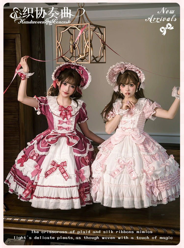 Mademoiselle Pearl - Heart Woven Concerto - IP Collab Sweet Lolita OP Dress, Bow Accents 43765:785882