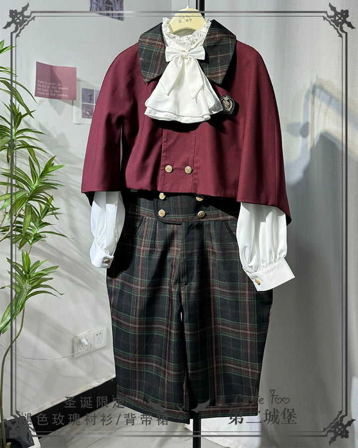 CastleToo~Christmas Limited~Ouji Lolita Suit Salopette Cape Mid-length Pants Cape Only S 