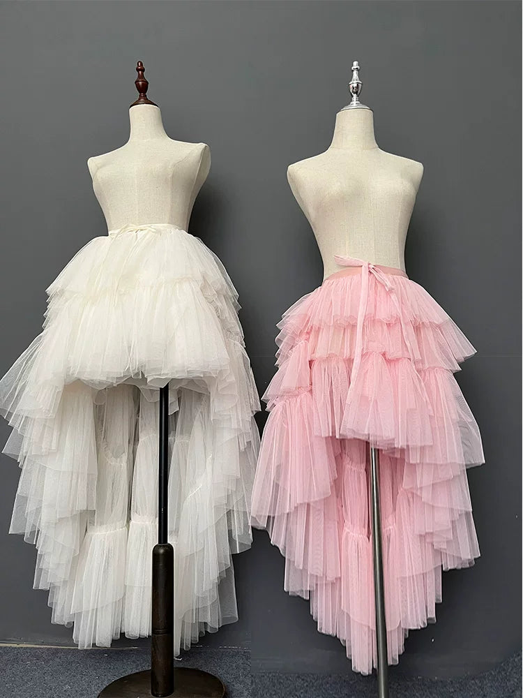 Layered Tulle Lolita Skirt, High-low Hem