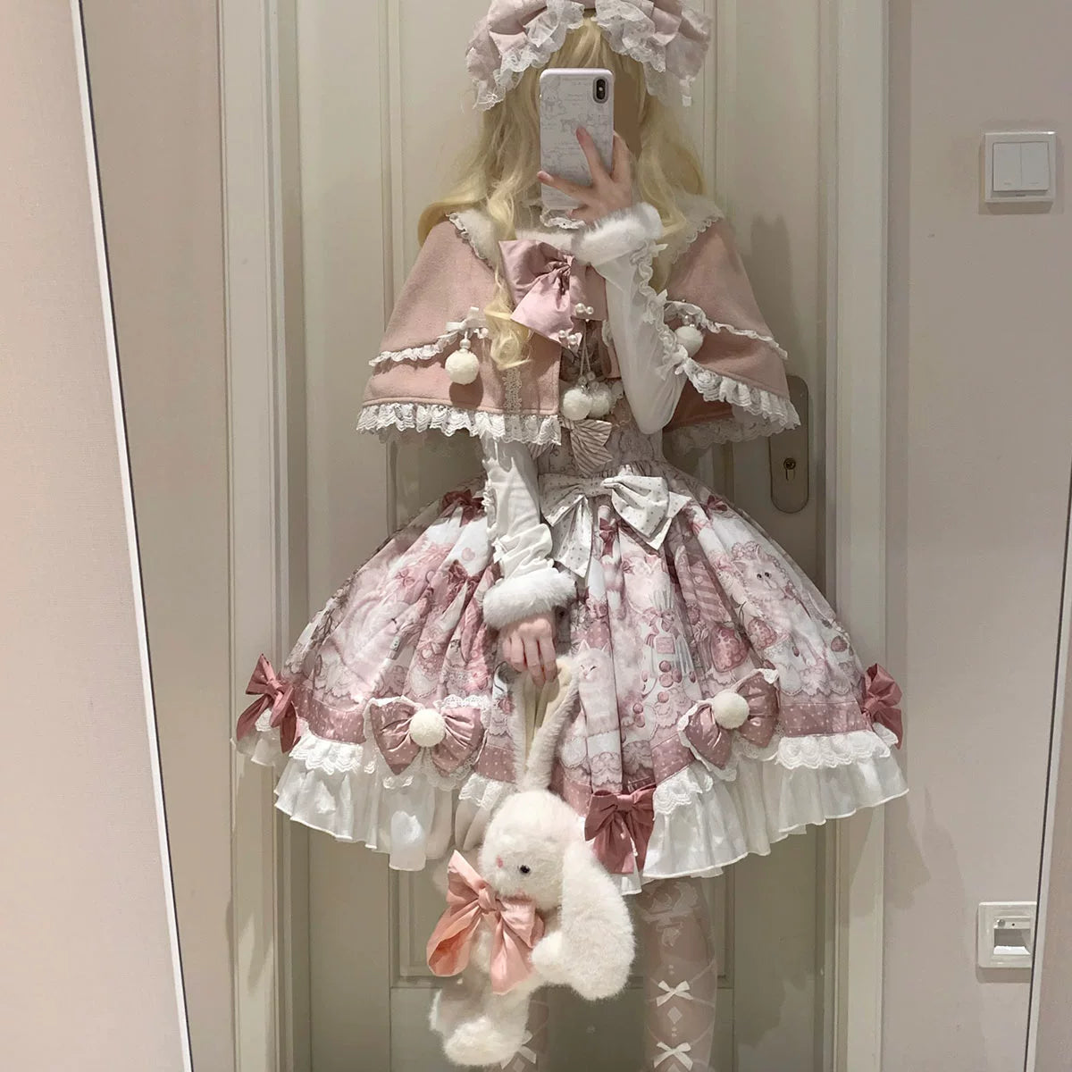 Matutu - Dessert Catlets - Sweet Lolita JSK, Strawberry And Cat Prints