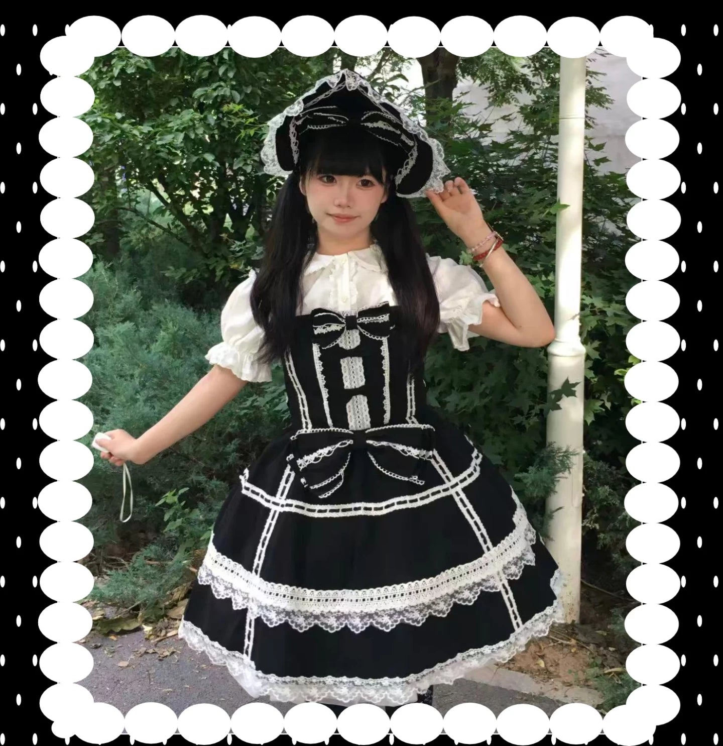 Old Heartache - Cotton Old School Lolita JSK Dress with Bows 45600:854530