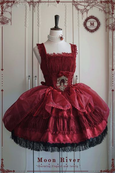(BFM)Moon River~Gothic Lolita Dress in Red and Black Color   