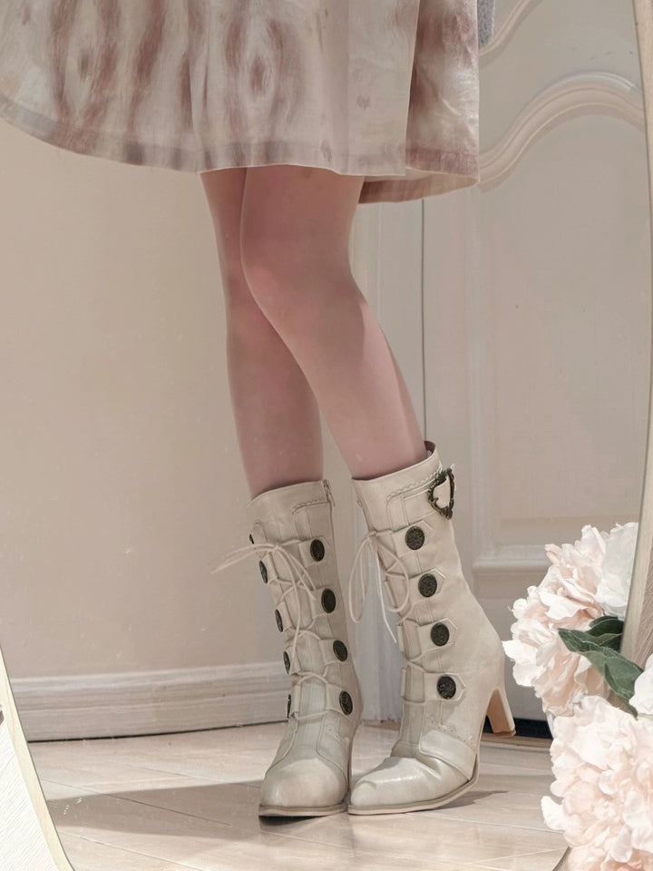 Pure Tea For Dream~Oakmoss~Classic Lolita Boots Pointed Toe Lolita Shoes